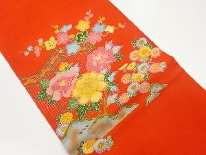 作家物　塩瀬花葉模様名古屋帯